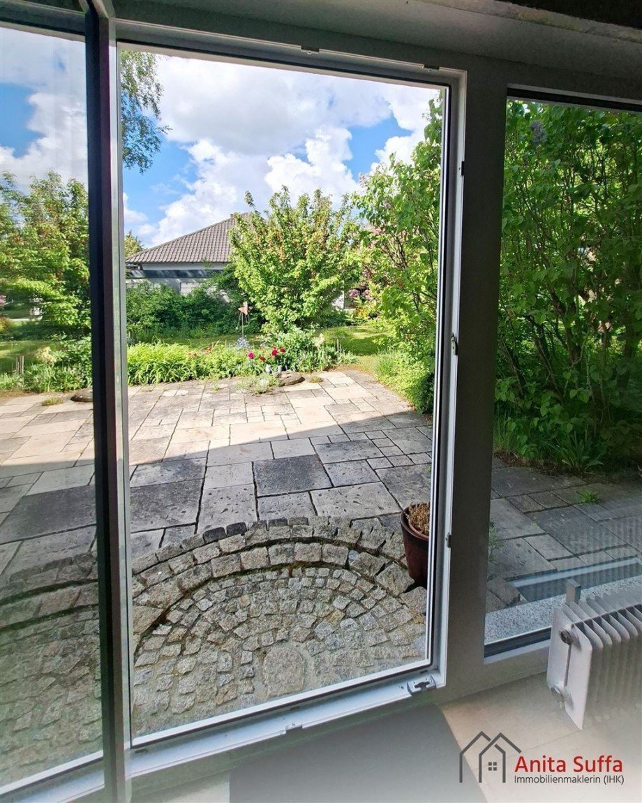 Terrassenblick Wohnbereich EG Zweifamilienhaus Markt Bibart