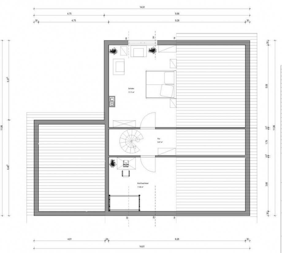 Grundriss DG Zweifamilienhaus Lonnerstadt