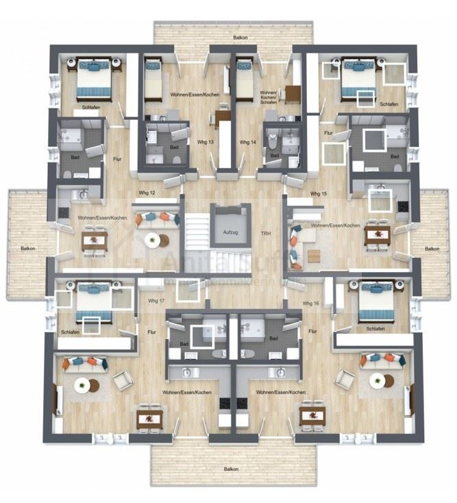 Grundriss 2.OG Etagenwohnung Domb�hl