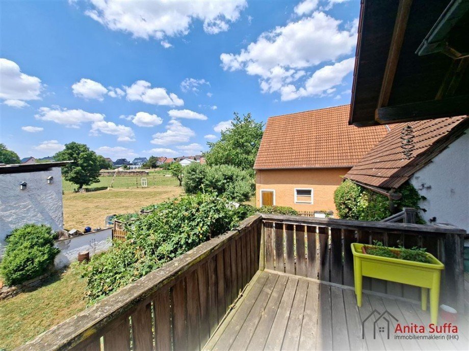 Ausblick Terrasse Zweifamilienhaus Dachsbach