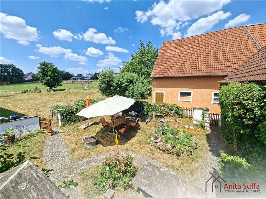 Ausblick Garten Zweifamilienhaus Dachsbach