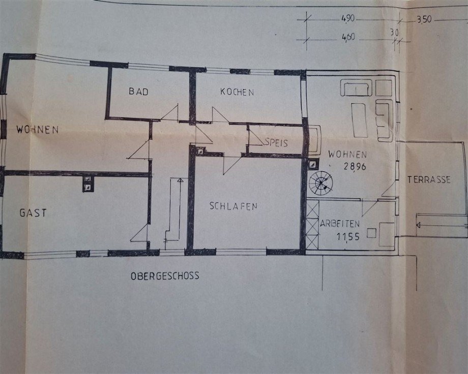 Grundriss OG Zweifamilienhaus Dachsbach