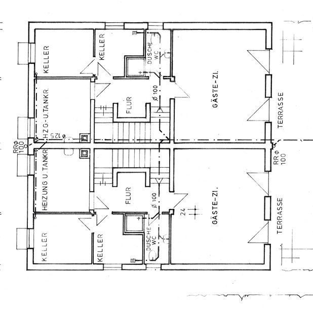 Grundriss UG Zweifamilienhaus Neuhof a d Zenn