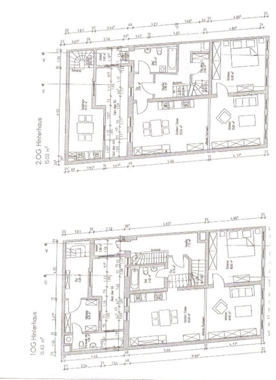 Grundriss 1.OG und 2.OG Mehrfamilienhaus Erfurt