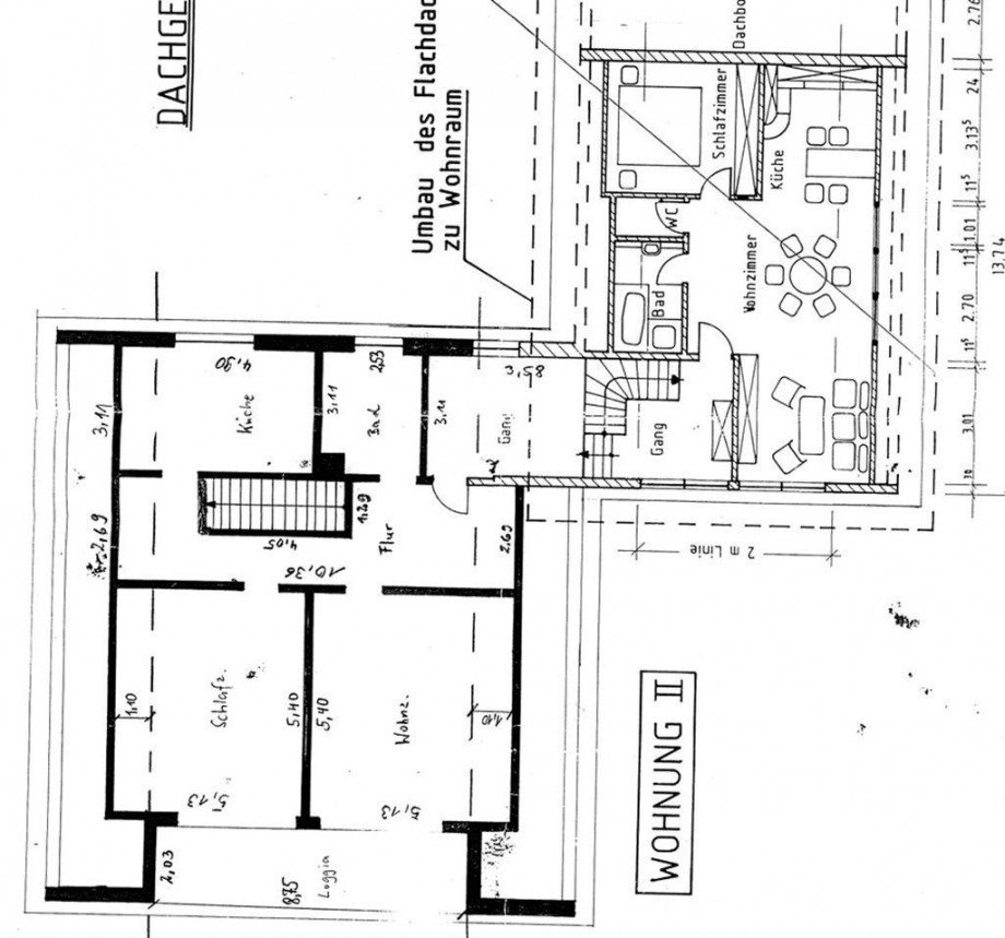 Grundriss DG Zweifamilienhaus Markt Bibart