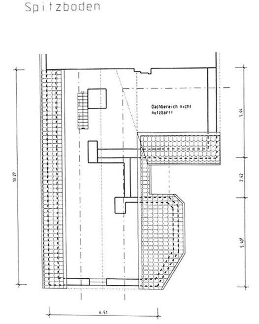 Grundriss Spitzboden Doppelhaush�lfte Diespeck