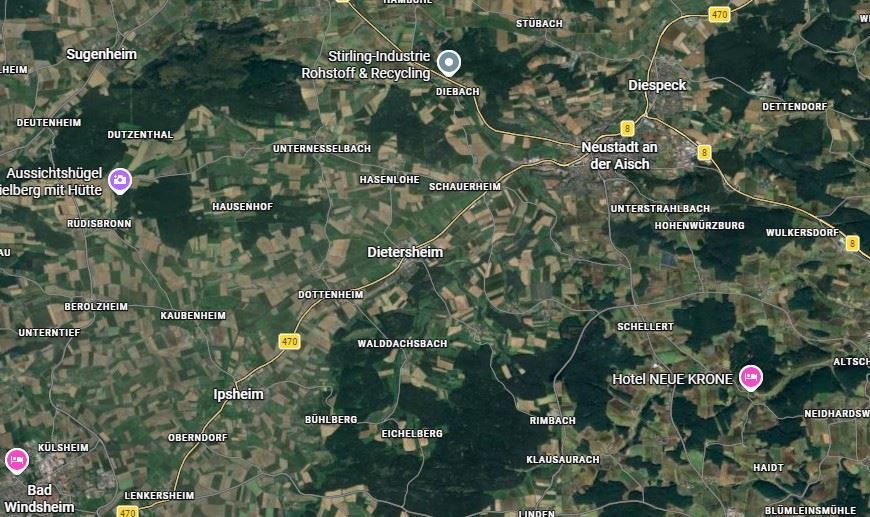 Lageplan Reihenhaus Dietersheim , Mittelfr