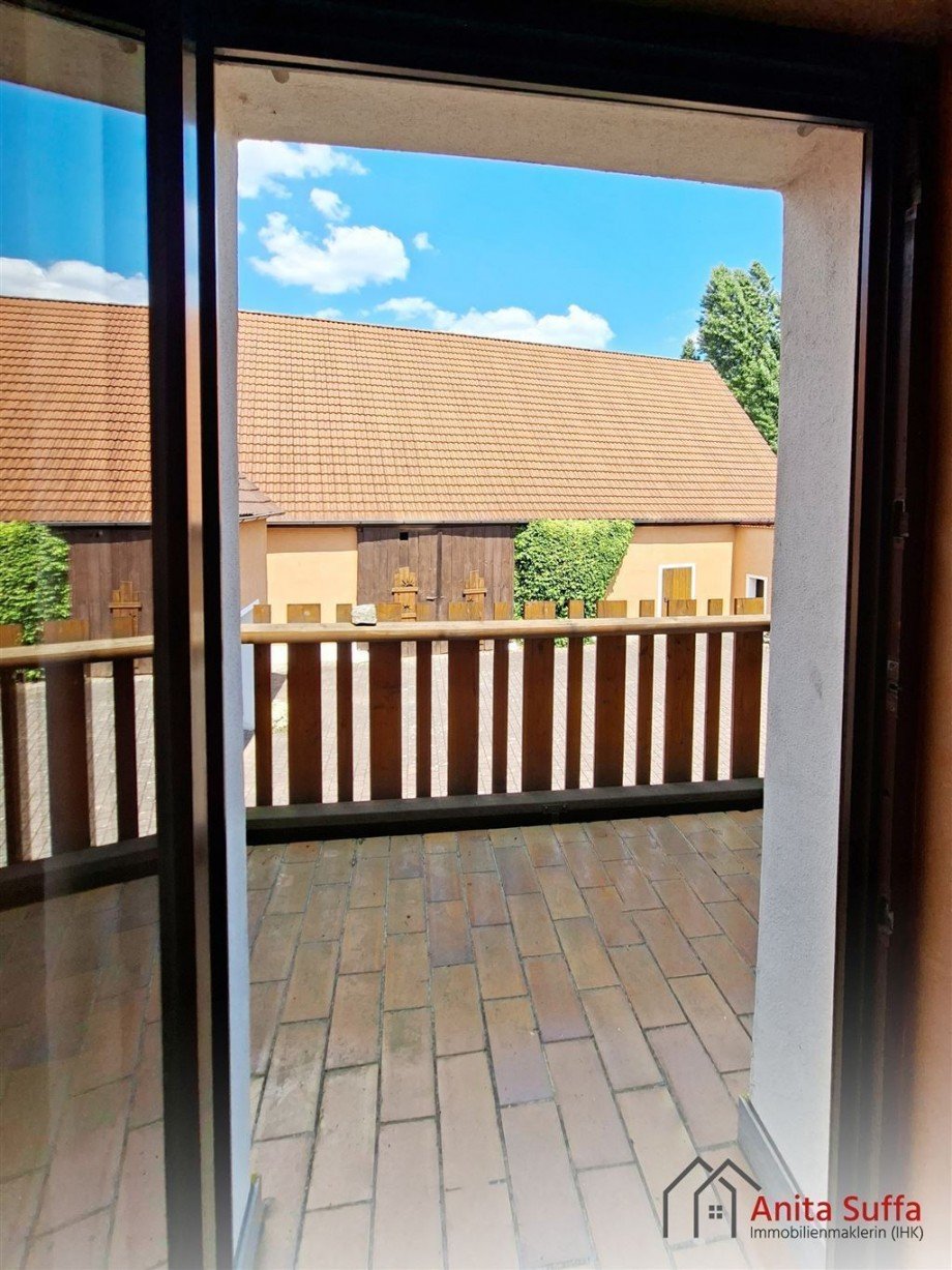 Balkonblick Zimmer 2 OG Zweifamilienhaus Dachsbach