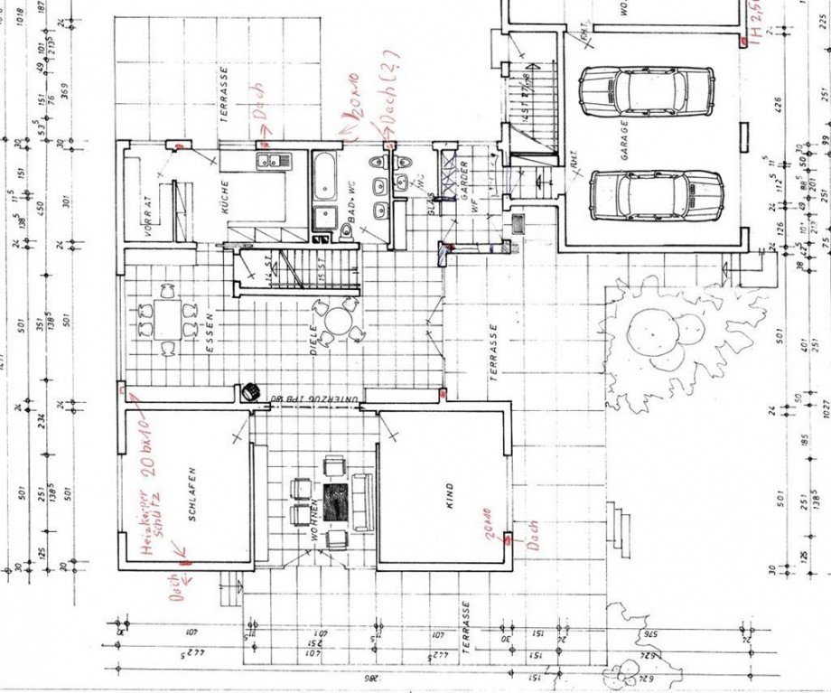 Grundriss EG Zweifamilienhaus Markt Bibart